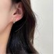 thumbnail image 2 of Sterling Silver Cubic Zirconia Half Hoop Stud Earrings Looks Like 4 Gold Hoop Earrings for Women, 2 of 4