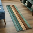 thumbnail image 4 of Runner Rugs 2x6 Ft, Teal Turquoise Wooden Non Slip Area Rugs for Kitchen Bedroom Entryway, Rustic Retro Farmhouse Western Country Washable Carpet Runner Rug Floor Mats for Bedroom Home Decor, 4 of 9