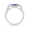 thumbnail image 2 of ANGARA Natural Heart-Shaped 1.4 ct Amethyst Clover Ring in 14K White Gold for Women (Size-5mm) | February Birthstone, Birthday, Anniversary, Jewelry Gift for Women | Natural Amethyst Ring, 2 of 10