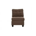 thumbnail image 2 of Miekor Furniture Living Room Furniture Tufted Armless Chair Black Coffee Linen Like Fabric 1pc Armless Chair Cushion Nail heads Wooden Legs 4197, 2 of 16