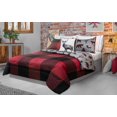 thumbnail image 1 of Safdie & Co. Ensemble édredon 3PC DQ Rouge/Noir Carreauté, 1 of 2