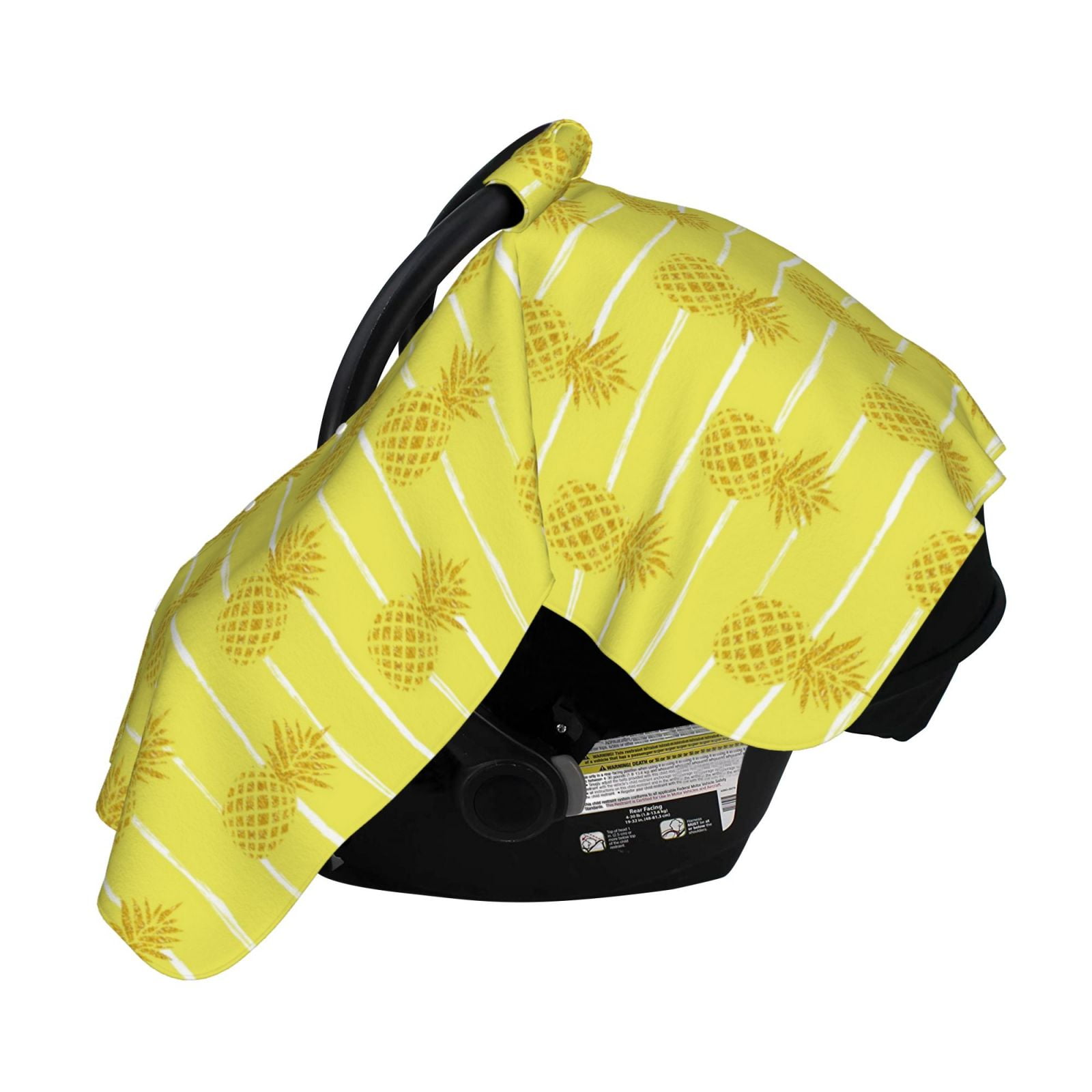 Naloa Gold Pineapple Baby Car Seat Cover, Breathable Baby Carrier Cover, Multiuse Baby Carrier Cover & Nursing Breastfeeding Cover