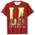 thumbnail image 3 of Ceisia Men's Letter Print Crew Neck Pullover Fitness Sports Short Sleeve Breathable Cotton-Like Spandex T-Shirt Top Wine XXXXL Gifts, 3 of 5