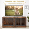 thumbnail image 6 of Double Dog Crate Furniture with Tabletop, 2-Door Indoor Kennel for Large Dogs, Wooden and Metal Construction in Fiery clouds color, 6 of 6