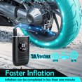 thumbnail image 4 of Qunler Cordless Tire Inflator Portable Air Compressor, 150PSI Air Pump with Digital Pressure Gauge, Auto Shutoff, Emergency LED Light for Car, Bike, Motorcycle, Ball, 4 of 12