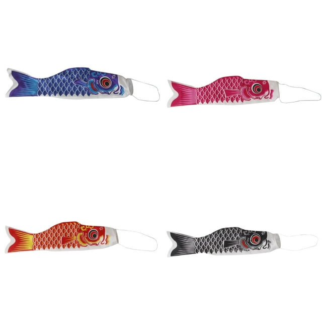 4 Piezas Bandera de Koinobori Wind Streamer Soledad 40 Cm Decoración colgante