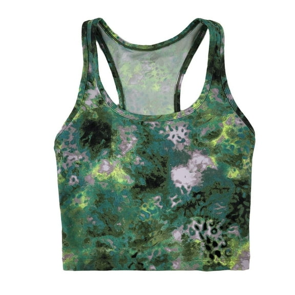 Calvin Klein Womens Tie Dye Racerback Cropped Tank Top