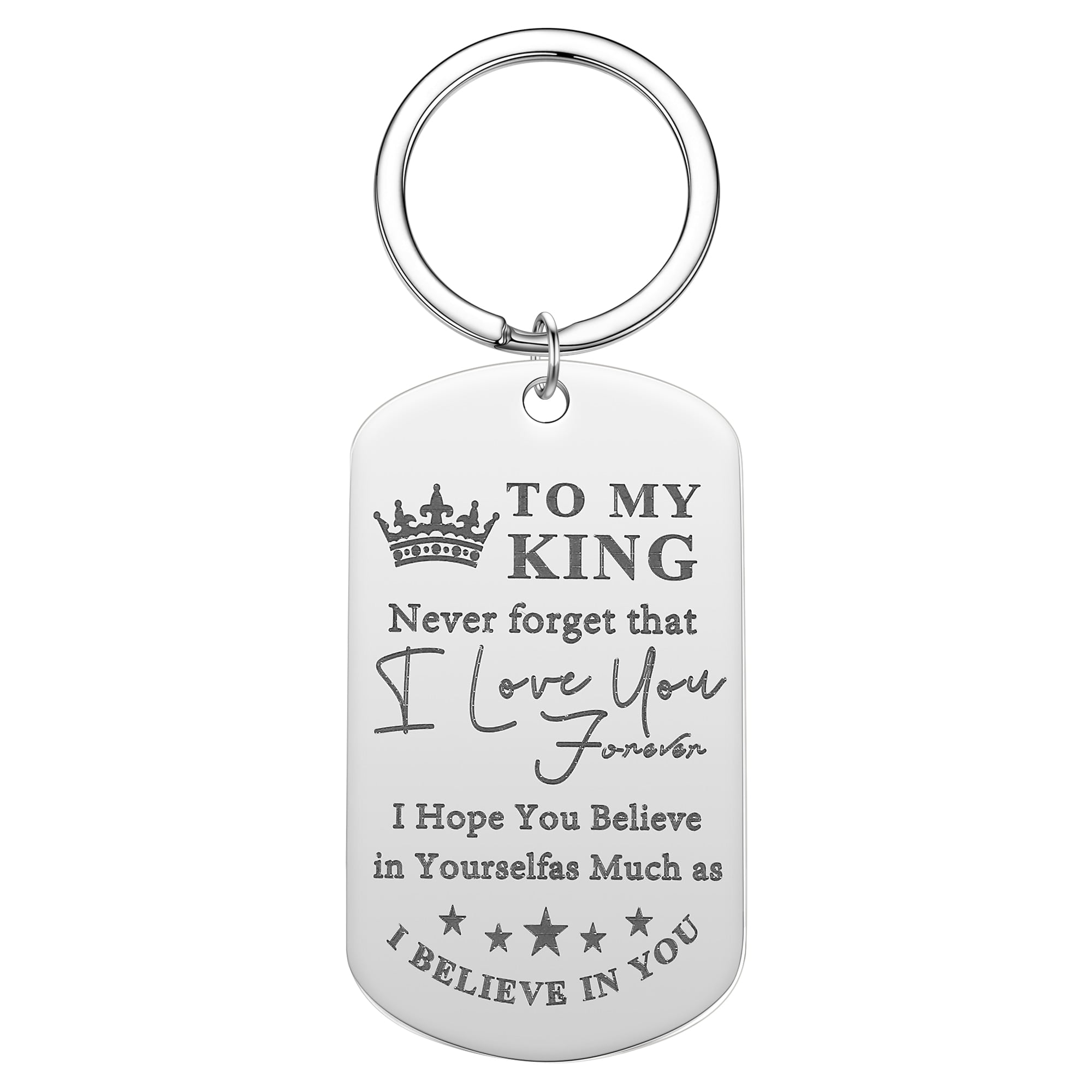 To My King I Love You Keychain Pendant Anniversary Valentine's Day Gift Crown Key Chain