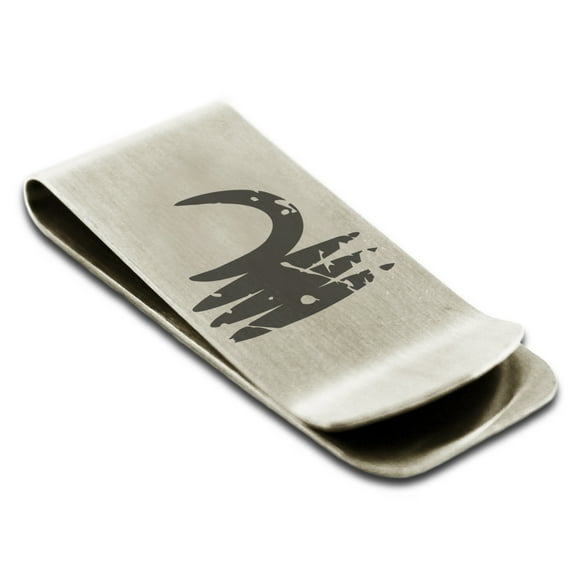 Stainless Steel Ancient Tribal Vigilance Rune Engraved Money Clip Credit Card Holder