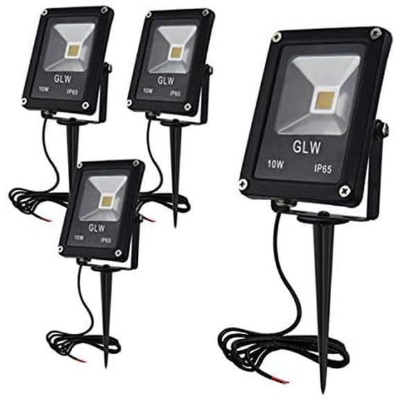 10W LED Landscape Lights 12V Low Voltage Outdoor Spotlights Warm White 3000K IP65 Waterproof with Spike Stand for Garden,Yard,Deck,Step [4 Pack]$$Tools & Hardware Other