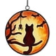 thumbnail image 1 of Adorno colgante de vidriera con forma de gato y luna, diseño de luna de otoño, gato negro, decoración para el hogar, jardín, patio, atrapasueños, idea de regalo para amigos, familia, Navidad, Acción de Gracias, 5,6 x 5,6 pulgadas ER, 1 of 5