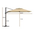 thumbnail image 4 of Clihome 11FT Square Cantilever Patio Umbrella with Umbrella Base Beige-Without Base, 4 of 5