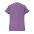 thumbnail image 5 of Summer Fashion Tops for Womens 2025 Plus Size Solid Color Short Sleeve Round Neck Pullover Lace Blouse, 5 of 9