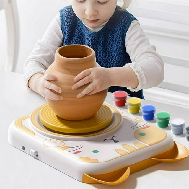 LEEYNEER 1 Set of Childrens Electric Pottery Set 2 Clay 5 Tools 6 Paint Meo ODOF