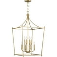 thumbnail image 3 of Progress Lighting, Parkhurst Collection, 8-Light Foyer Pendant, Brushed Bronze, Airy Frame, Ideal for New Traditional Interiors., 3 of 7