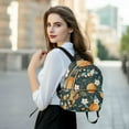 thumbnail image 6 of FORMRS Mini Backpack Purse for Women Quilted Travel Daypack Casual Shoulder Bag, Green Oranges, 6 of 7