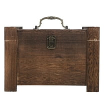 Vintage Wood and Iron Tea Storage Box for Home Use Coffee Color 7x4.5x5 Inches