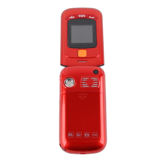Teléfono móvil plegable con pantalla táctil y asistencia de voz completa para personas mayores, 100-240 V