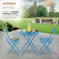 thumbnail image 5 of Alpine MSY100A-BL Metal Bistro Set with Two Chairs, Blue, 5 of 5