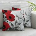 thumbnail image 3 of Creowell  Black Red Flower Pillow Covers Love Pillow Covers Decorative Square Throw Pillow Covers Couple Cushion Cases Home Decor for Sofa Bedroom Car, 3 of 5