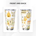 thumbnail image 3 of Picia Farm Bee Cute Honey Pattern 20 oz Tumbler Stainless Steel Vacuum Insulated Coffee Ice Cup Double Wall Travel Flask Dual Lid Water Bottle, Eco-friendly Car Cup-Without Straw, 3 of 8