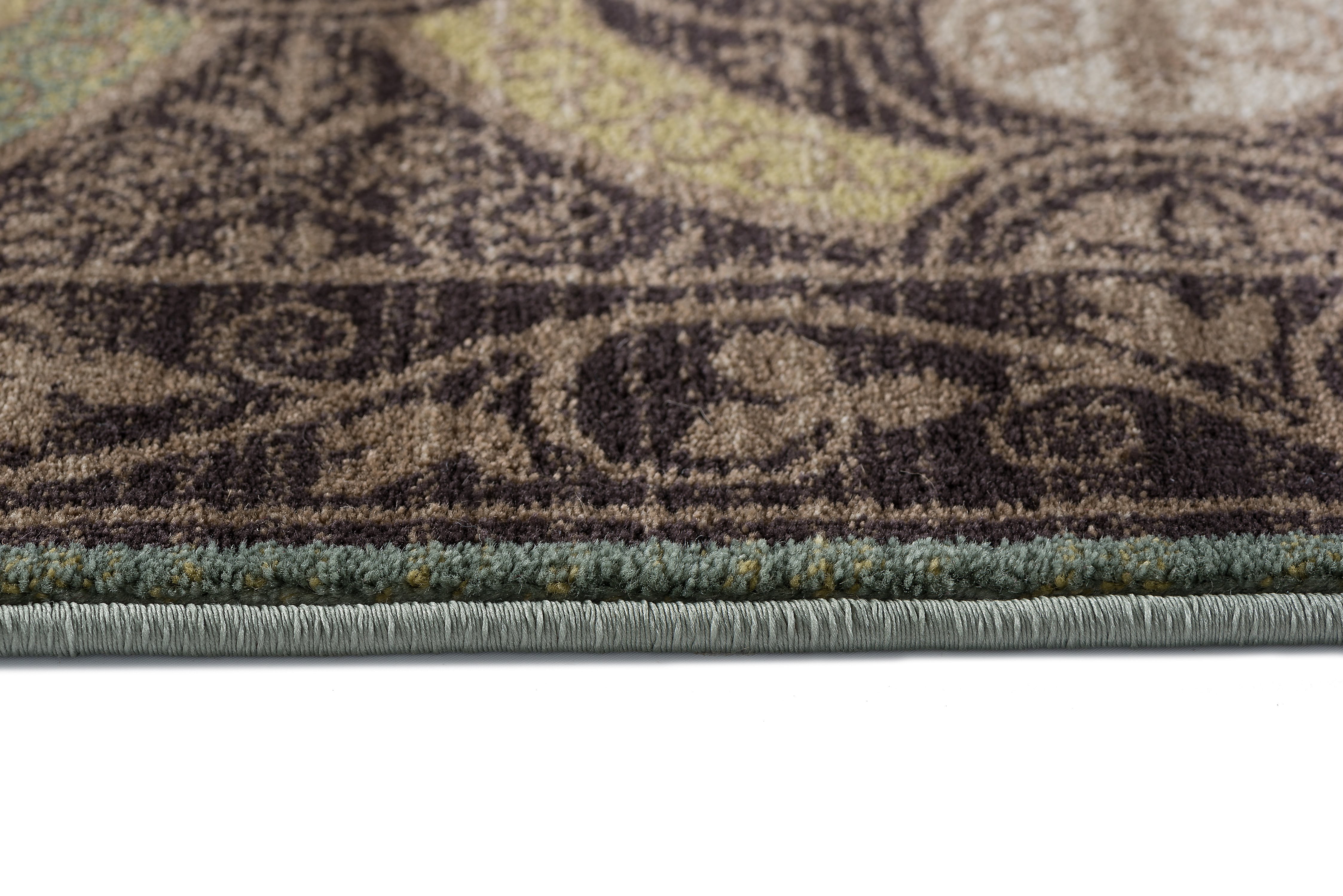 Transitional 2x3 Area Rug (2' x 3') Moroccan Tile Brown, Seafoam Indoor Scatter Easy to Clean