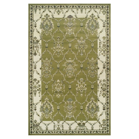 Superior Stratton Traditional Floral Indoor Area Rug, 8'x10', Green