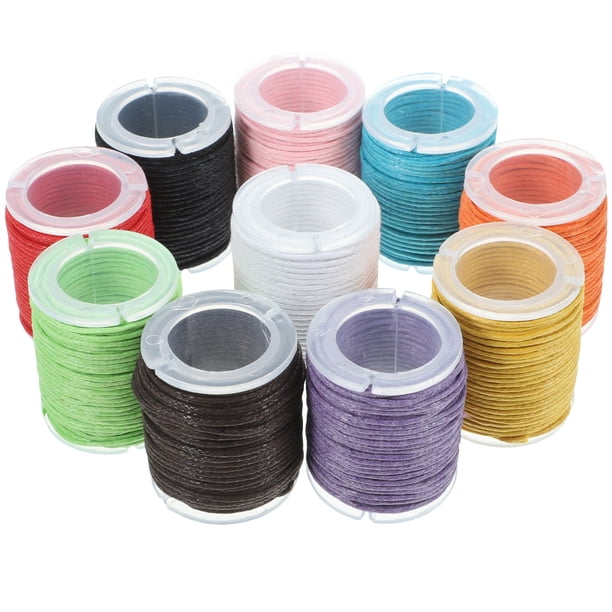 10pcs 10M 1MM algodón encerado Cuerdas Cuerdas Cuerdas para la toma de bricolaje collar del arte (color al azar)