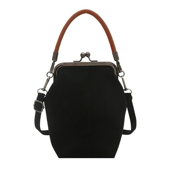 Denims Shoulder Bag for Women Handbag Kiss Lock Crossbody Bag Phone Bag