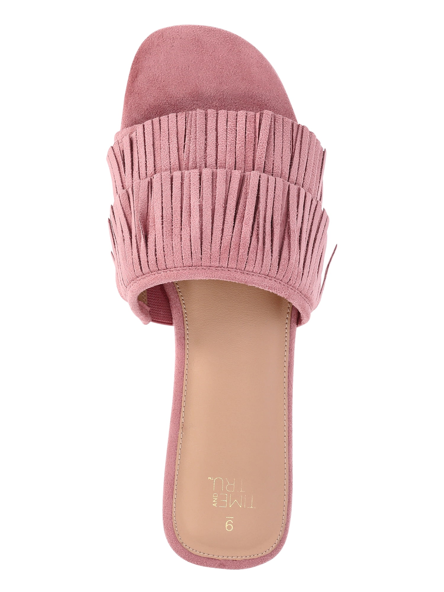 Time and Tru Women's Fringe Slide Sandals