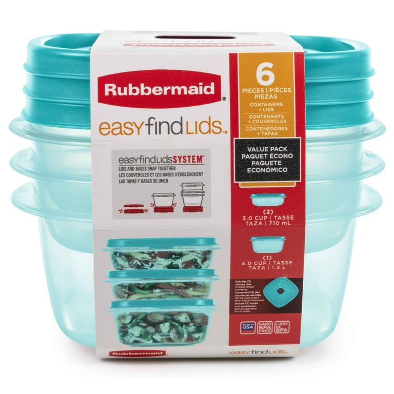 Rubbermaid 6-Piece Vented Lid Food Storage Containers, BPA-Free