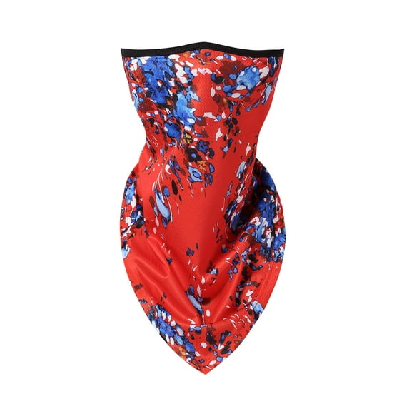 Neck Gaiter Headwear Bandana Breathable Face Scarf w/Ear Loops,2pack,Floral D