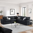 thumbnail image 3 of Modway Commix 5-Piece Down Filled Overstuffed Boucle Sectional Sofa in Black, 3 of 5