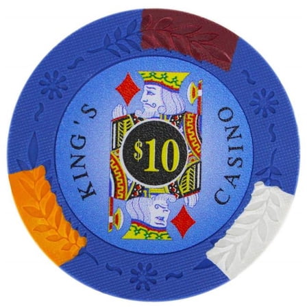 Brybelly BRY000882U 14 g Kings Casino Pro Clay Poker Chips - 10 Dollar - Pack of 25