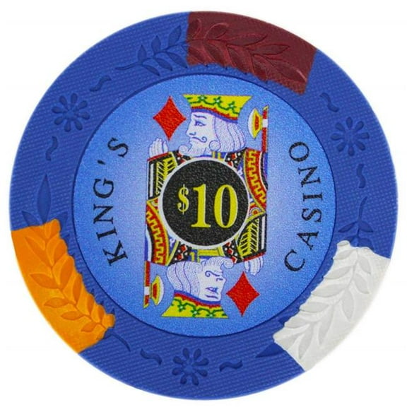Brybelly BRY000882U 14 g Kings Casino Pro Clay Poker Chips - 10 Dollar - Pack of 25