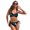 Green, variant on Women-Print Bathing Suits Cross-Wrap-Bikini Set Cut Out Halter-Bikini Swimwear Beach-Swimsuit Beach-Bikini-Set