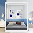 thumbnail image 4 of Harper & Bright Designs Wood Full Size Canopy Platform Bed Frame with Support Legs, White, 4 of 9