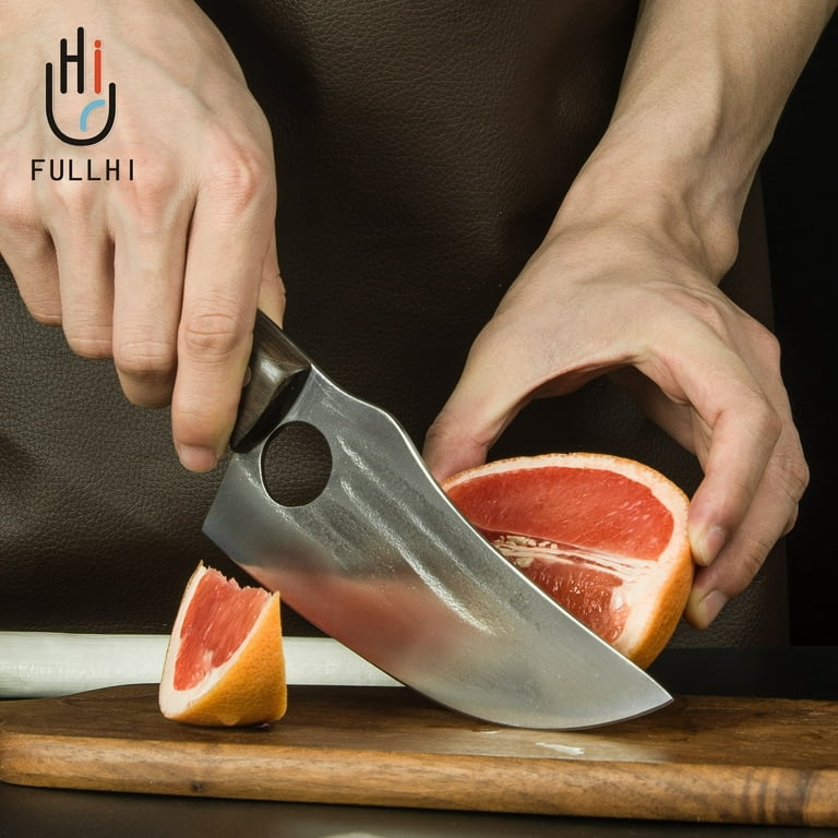  FULLHI 11pcs hand forged Chef Knife Set High Carbon Steel  Cleaver Kitchen Knife Vegetable Cleaver Home BBQ Camping with Knife Bag:  Home & Kitchen