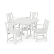 POLYWOOD® Prairie 5-Piece Farmhouse Dining Set in White