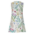 thumbnail image 6 of Itsame Women Summer Dress Printed Round Neck Thin Dress Purple Size XL, 6 of 6