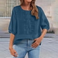 thumbnail image 2 of BLVB Womens Floral Embroidered Tops Casual Summer Boho T Shirts Loose Fit Half Sleeve Blouses Vacation Clothes, 2 of 6