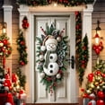 thumbnail image 4 of HomeKingdee Snowman Door Cover Christmas Banner for Front Door Outdoor Indoor Decoration Large Holiday Wall Backdrop with Red Scarf Pinecones Santa Hat Winter Decoration, 4 of 6