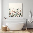 thumbnail image 3 of Teal Brown Botanical Wall Art Painting on Canvas, Pastoral Fall Leaf Canvas Art Home Prints Wall Art Framed Modern Artwork for Living Room Bedroom Wall Decor 12x12in, 3 of 9