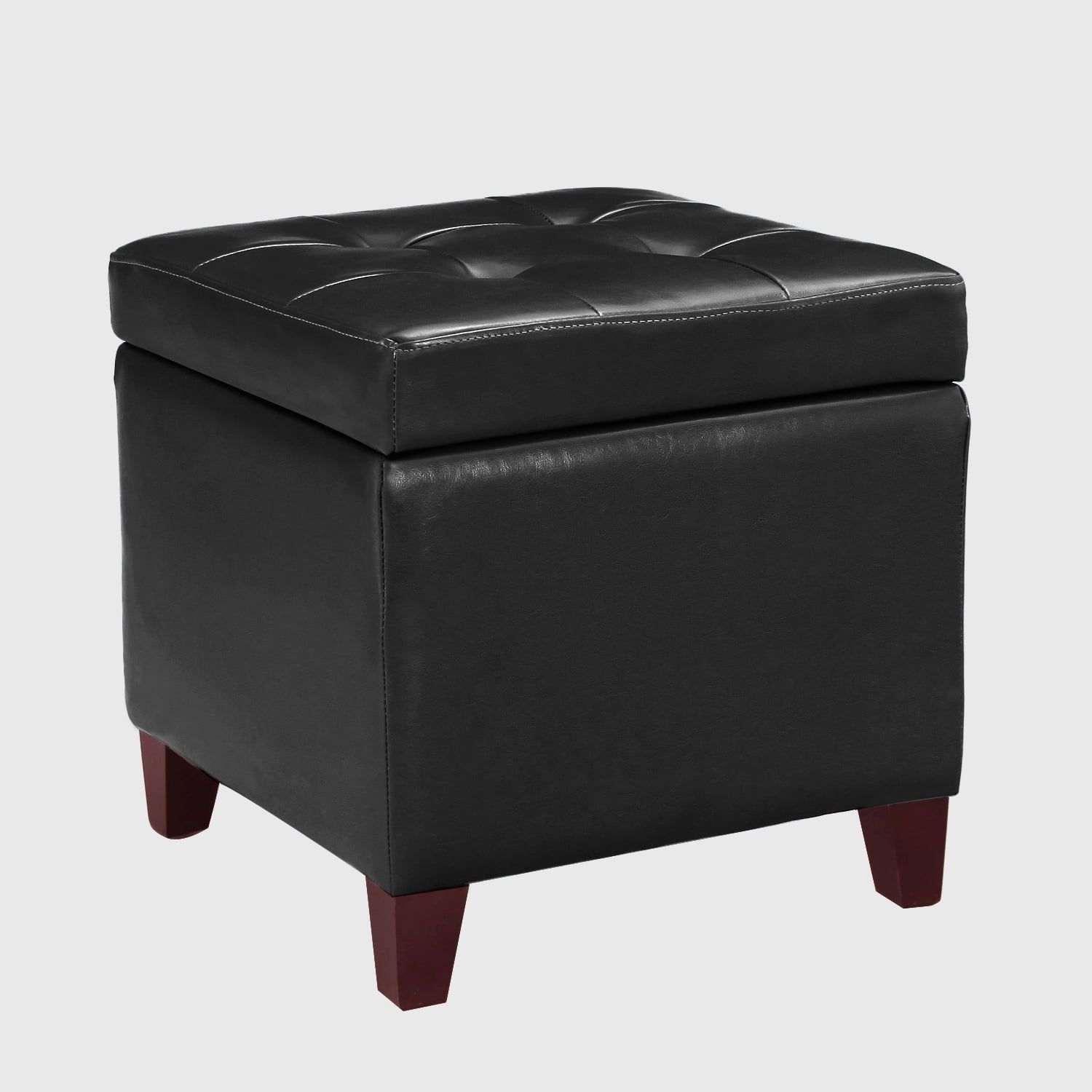 Homebeez Square Storage Ottoman with Hinged Lid Storage Box Lounge Seat
