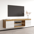 thumbnail image 2 of Knoxville Floating TV Stand for TVs up to 80", Modern High Gloss 71" Entertainment Center, Wall Mounted TV Media Console with Storage Cabinets, 2 of 8