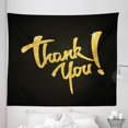 thumbnail image 1 of Thank You Tapestry, Thankful Phrase Thank You Lettering with Exclamation Point, Fabric Wall Hanging Decor for Bedroom Living Room Dorm, 5 Sizes, Pine Green Yellow, by Ambesonne, 1 of 1