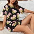 thumbnail image 4 of Fotbe Avocado Lovers Conjunto de Pijama Estampado para Mujer, 2 Piezas, Ropa de Dormir con Camiseta de Manga Corta y Shorts Suaves-Small, 4 of 6