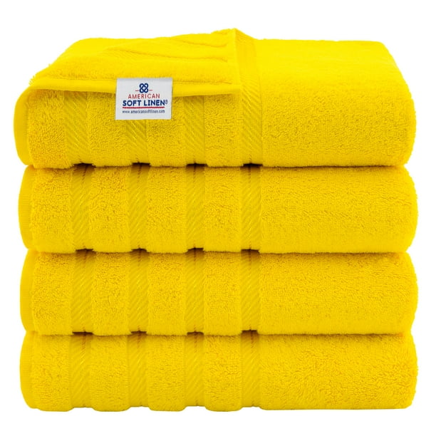 Juego de toallas de baño American Soft Linen Luxury, 4 piezas, 100% algodón