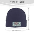 thumbnail image 3 of ZICANCN Bohemian Vintage Blue Print Knit Beanie Hat, Winter Cap Soft Warm Classic Hats for Men Women, Navy Blue, 3 of 8