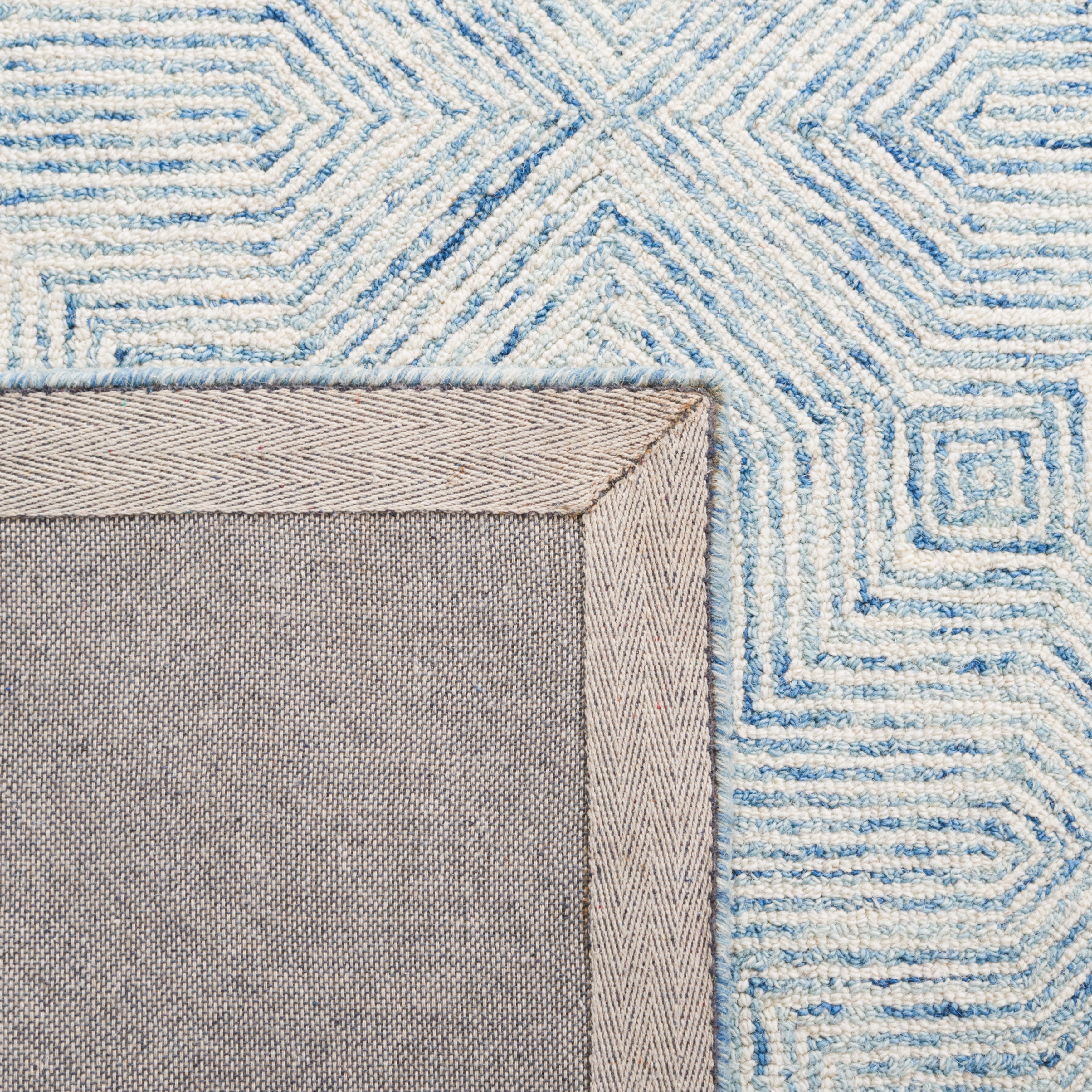 SAFAVIEH Abstract Malvina Geometric Area Rug, Blue/Ivory, 3' x 5'